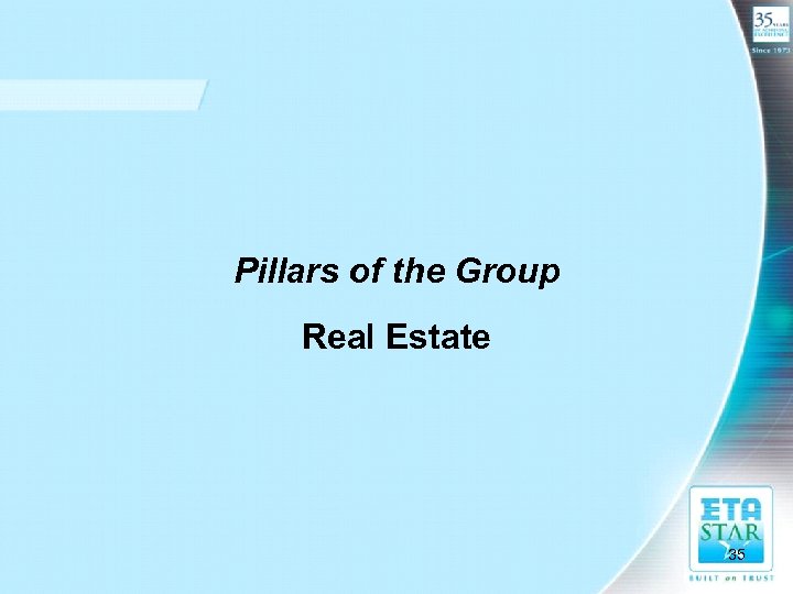 Pillars of the Group Real Estate 35 
