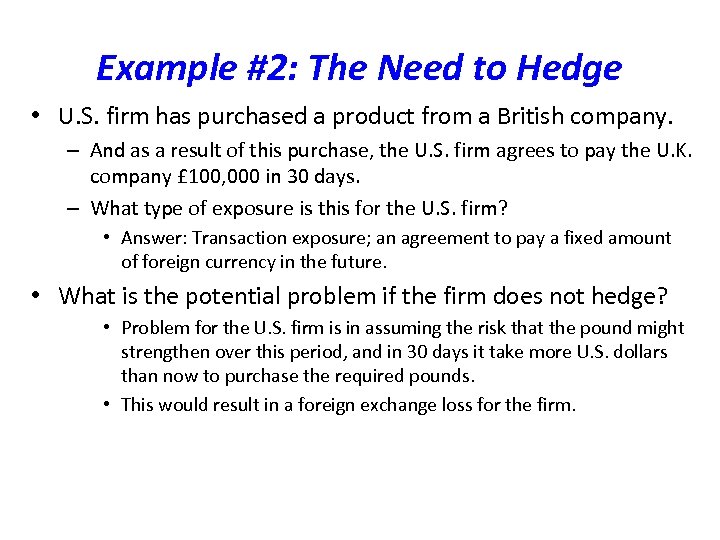 Hedging Foreign Exchange Exposures Hedging Strategies