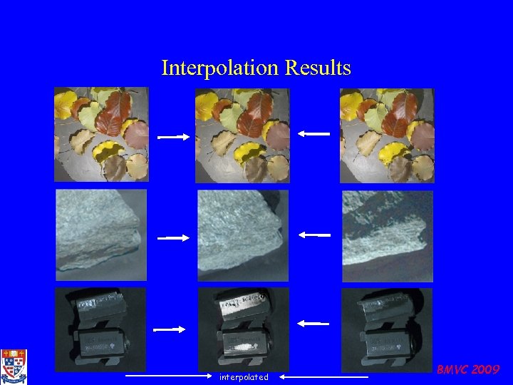 Interpolation Results interpolated BMVC 2009 