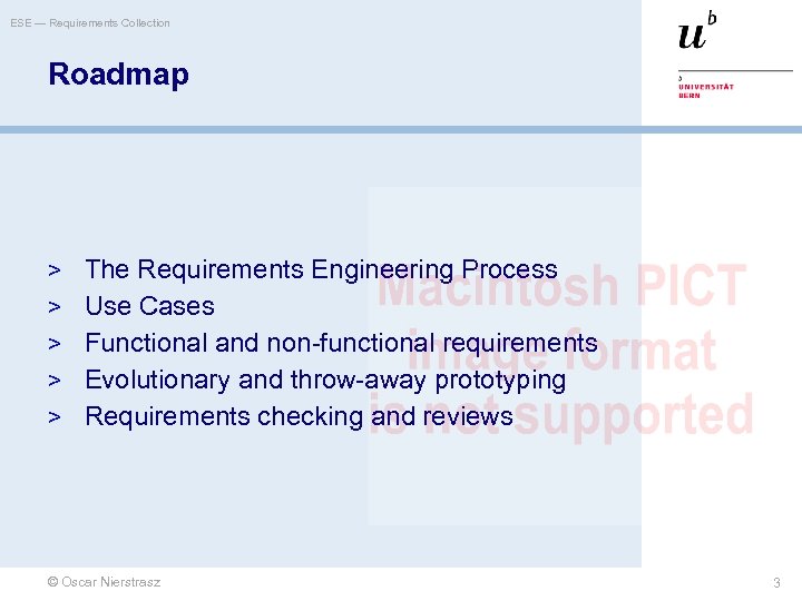 ESE — Requirements Collection Roadmap > The Requirements Engineering Process > Use Cases >