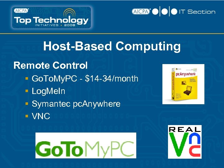 Host-Based Computing Remote Control § § Go. To. My. PC - $14 -34/month Log.