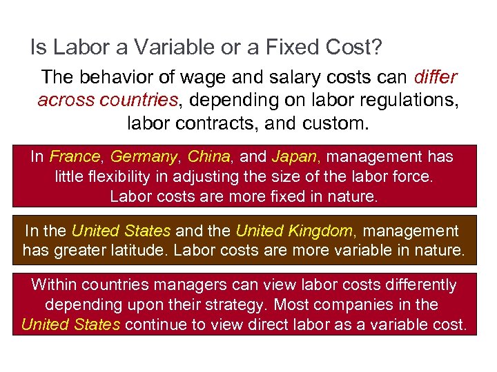 Is Labor a Variable or a Fixed Cost? The behavior of wage and salary