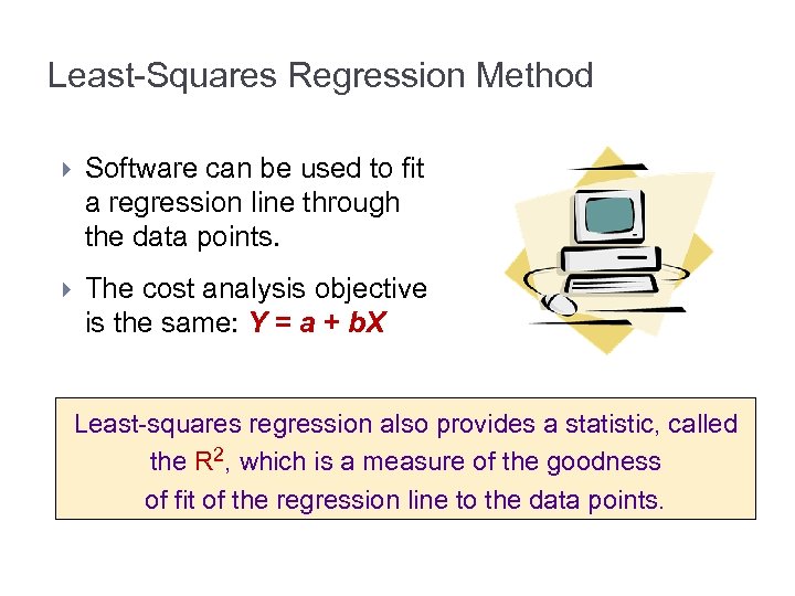 Least-Squares Regression Method Software can be used to fit a regression line through the