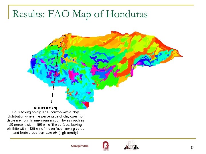 Results: FAO Map of Honduras NITOSOLS (N) Soils having an argillic B horizon with