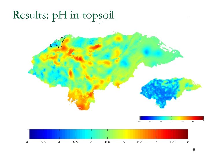 Results: p. H in topsoil 28 