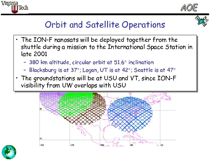 Orbit and Satellite Operations • The ION-F nanosats will be deployed together from the