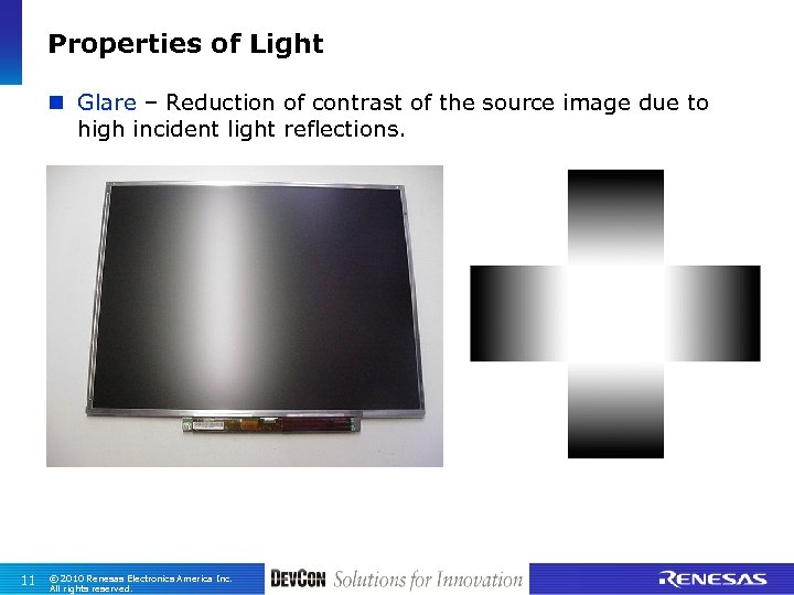 Properties of Light n Glare – Reduction of contrast of the source image due