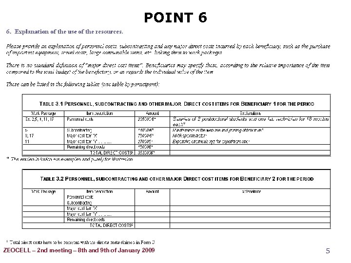 POINT 6 ZEOCELL – 2 nd meeting – 8 th and 9 th of