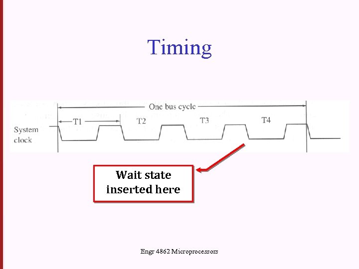 Timing Wait state inserted here Engr 4862 Microprocessors 