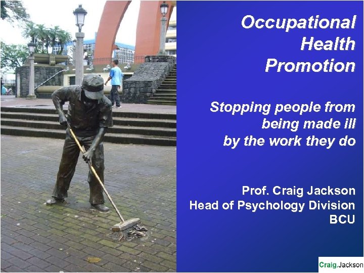 Occupational Health Promotion Stopping people from being made ill by the work they do