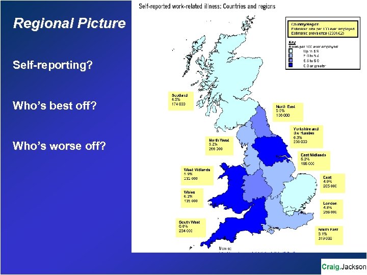 Regional Picture Self-reporting? Who’s best off? Who’s worse off? 