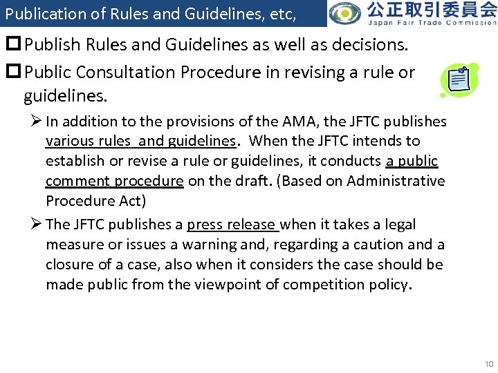 Publication of Rules and Guidelines, etc, p Publish Rules and Guidelines as well as