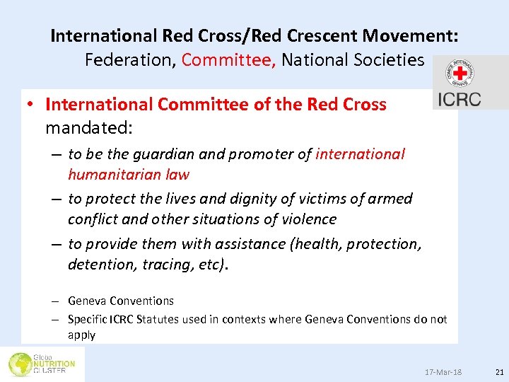 The Humanitarian System Roles Responsibilities and Coordination Module