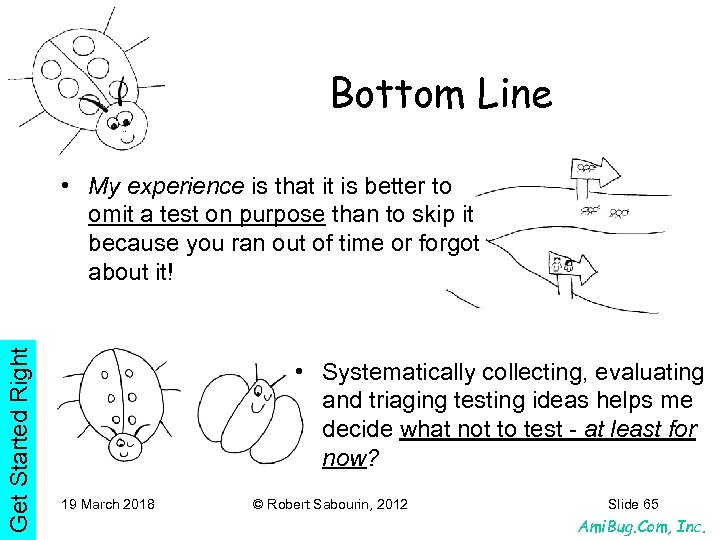 Bottom Line Get Started Right • My experience is that it is better to