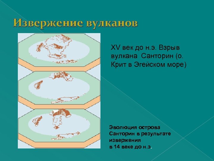 Извержение вулканов XV век до н. э. Взрыв вулкана Санторин (о. Крит в Эгейском