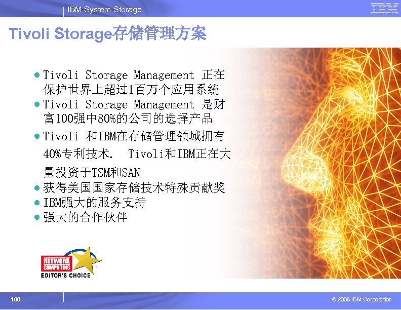 IBM System Storage Tivoli Storage存储管理方案 · Tivoli Storage Management 正在 保护世界上超过1百万个应用系统 · Tivoli Storage