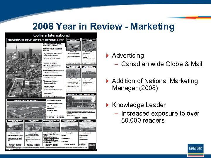 2008 Year in Review - Marketing 4 Advertising – Canadian wide Globe & Mail