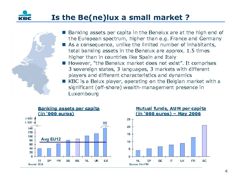 Is the Be(ne)lux a small market ? n Banking assets per capita in the