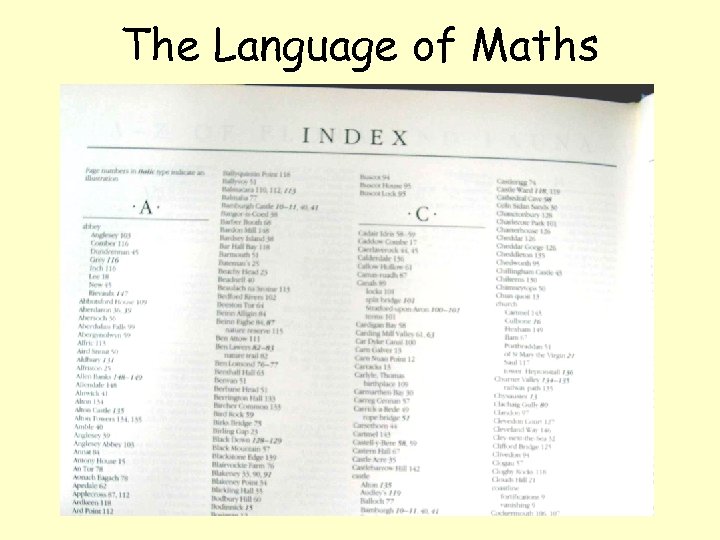 The Language of Maths 