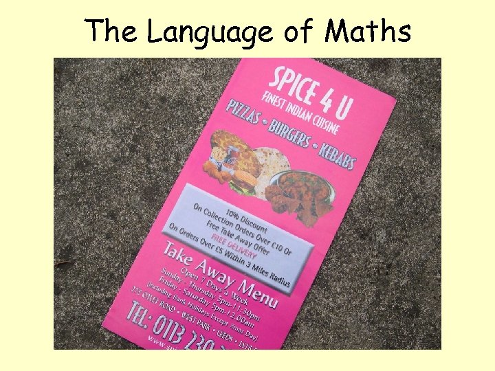 The Language of Maths 