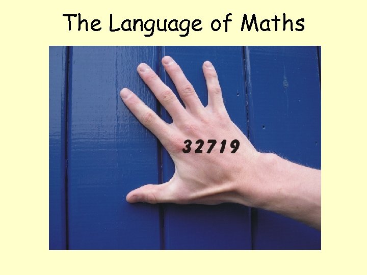 The Language of Maths 