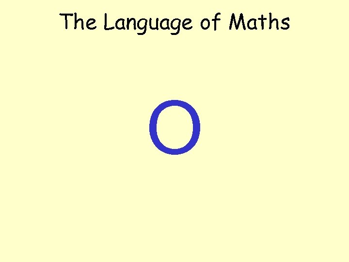 The Language of Maths O 