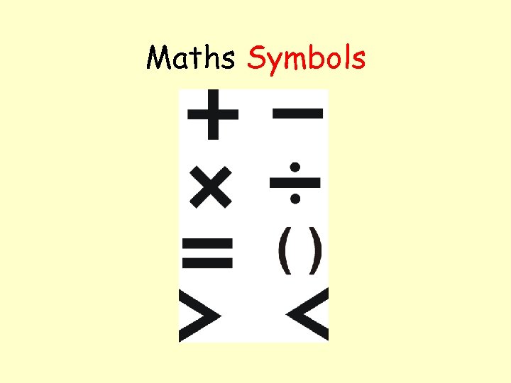 Maths Symbols • 