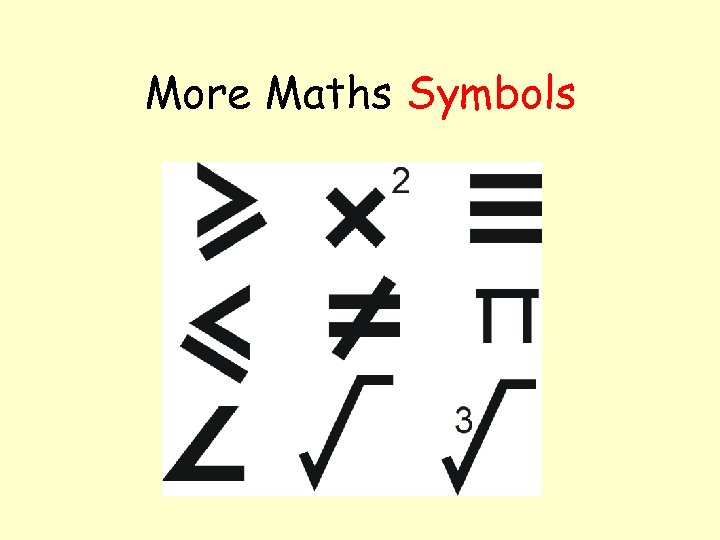 More Maths Symbols 