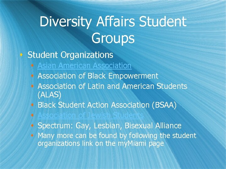 Diversity Affairs Student Groups s Student Organizations s Asian American Association s Association of