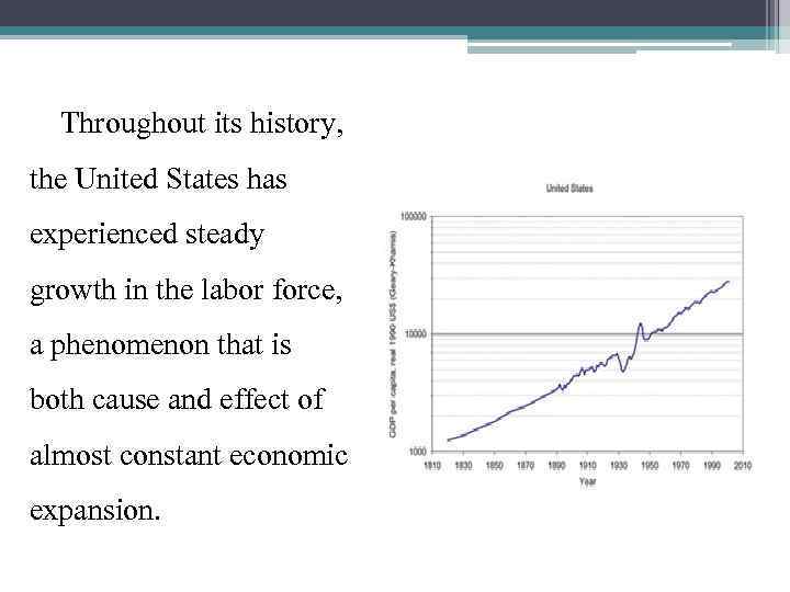 Throughout its history, the United States has experienced steady growth in the labor force,