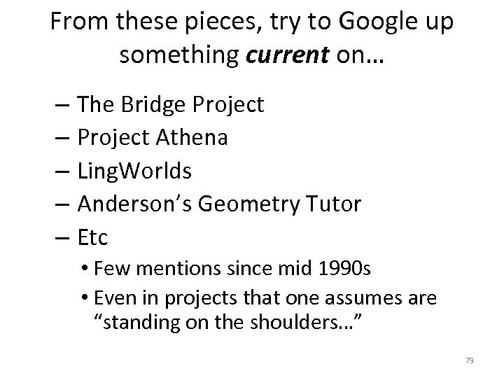 From these pieces, try to Google up something current on… – The Bridge Project