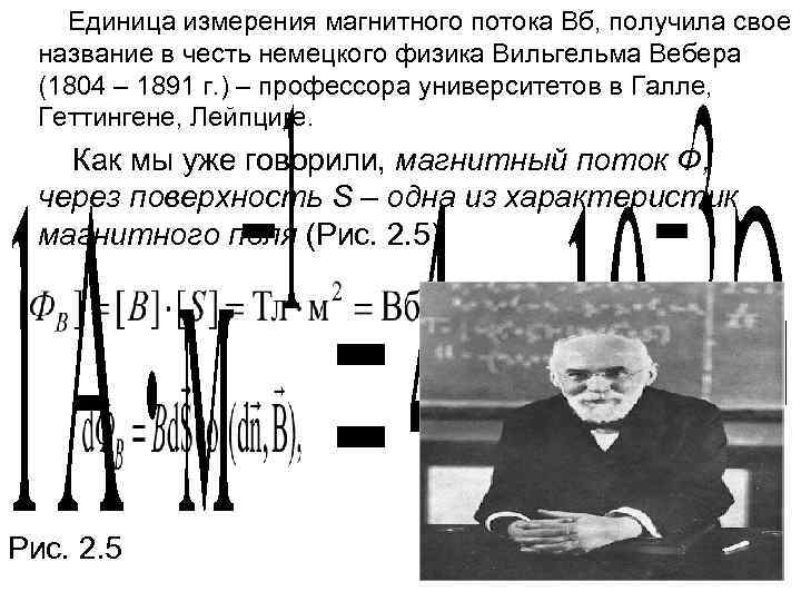 Единица измерения магнитного потока Вб, получила свое название в честь немецкого физика Вильгельма Вебера