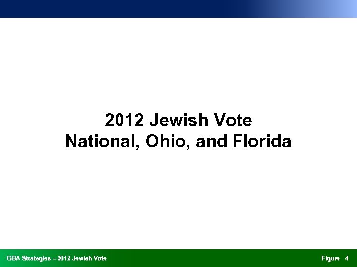 2012 Jewish Vote National, Ohio, and Florida GBA Strategies – 2012 Jewish Vote Figure