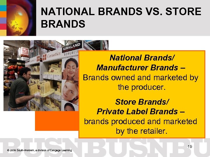 NATIONAL BRANDS VS. STORE BRANDS National Brands/ Manufacturer Brands – Brands owned and marketed