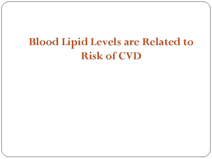 Blood Lipid Levels are Related to Risk of CVD 
