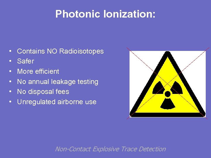 Photonic Ionization: • • • Contains NO Radioisotopes Safer More efficient No annual leakage