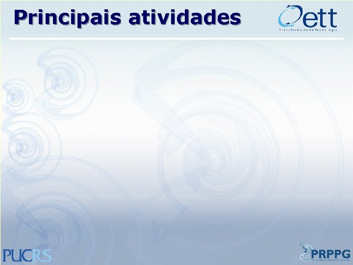 Principais atividades 