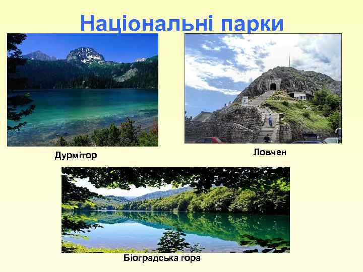 Національні парки Ловчен Дурмітор Біоградська гора 