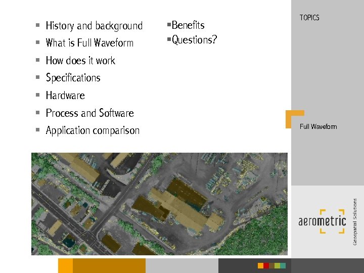 § § § § History and background What is Full Waveform How does it