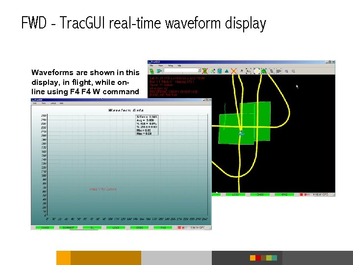 FWD - Trac. GUI real-time waveform display Waveforms are shown in this display, in