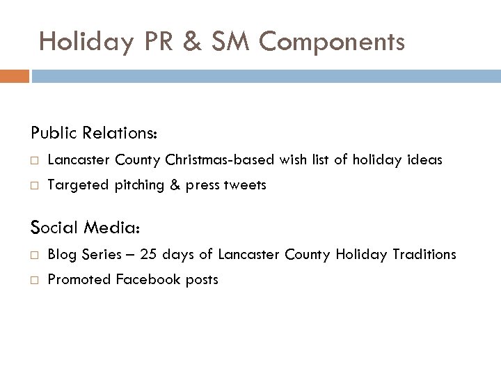 Holiday PR & SM Components Public Relations: Lancaster County Christmas-based wish list of holiday