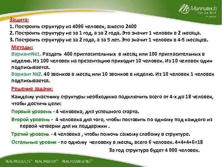 Защита: 1. Построить структуру из 4096 человек, вместо 2400 2. Построить структуру не за