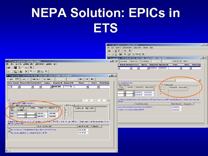 NEPA Solution: EPICs in ETS 