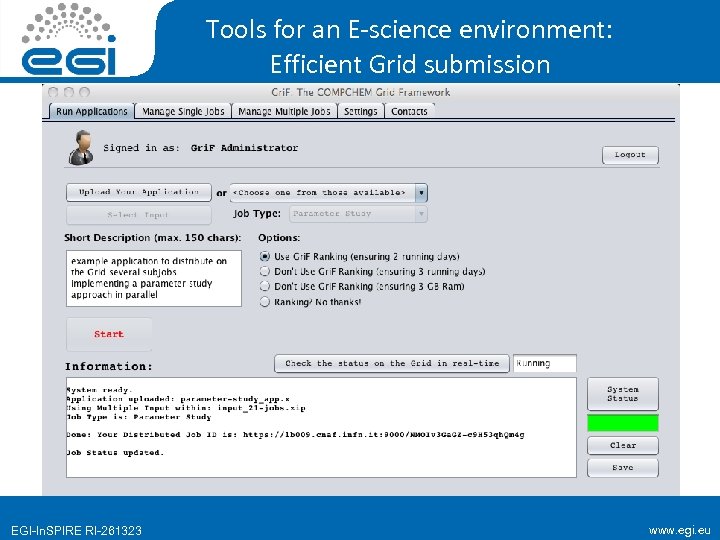 Tools for an E-science environment: Efficient Grid submission EGI-In. SPIRE RI-261323 www. egi. eu