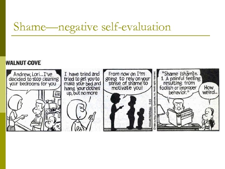 Shame—negative self-evaluation 