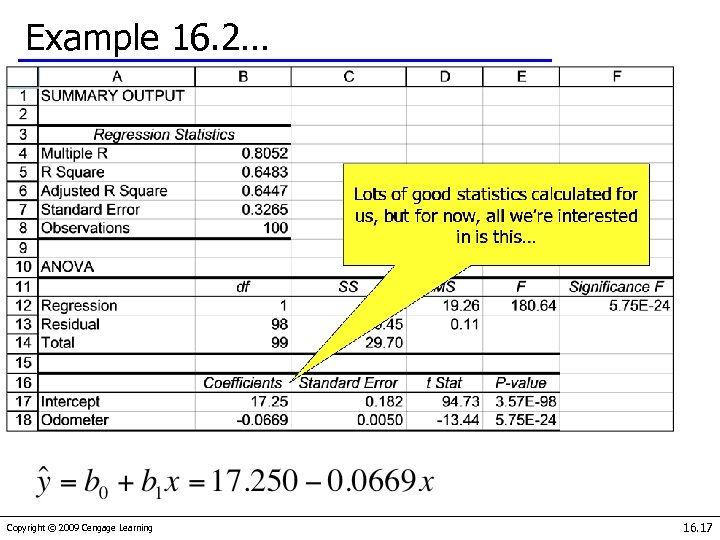 Example 16. 2… Copyright © 2009 Cengage Learning 16. 17 