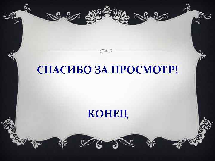 СПАСИБО ЗА ПРОСМОТР! КОНЕЦ 
