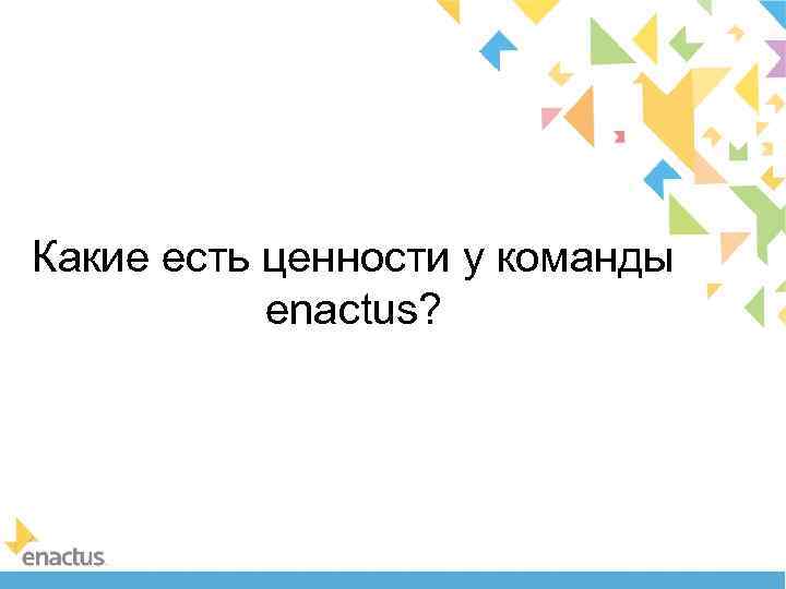 Какие есть ценности у команды enactus? 