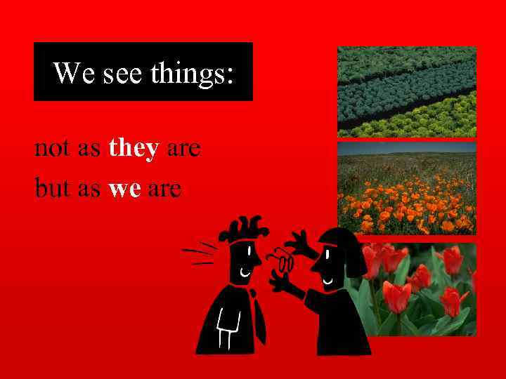 We see things: not as they are but as we are 