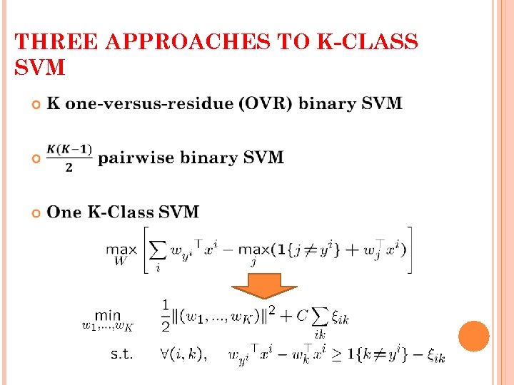 THREE APPROACHES TO K-CLASS SVM 